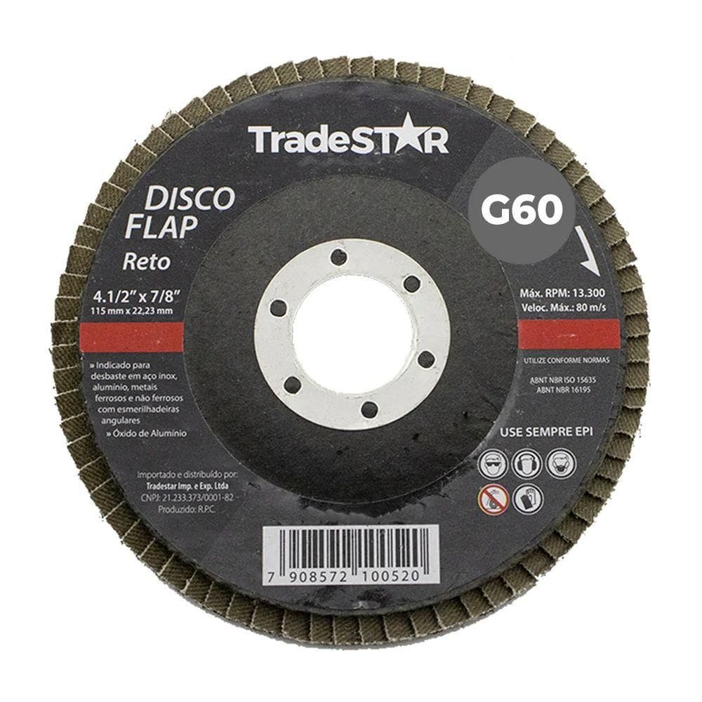 Flap Disc 115 Mm G60 Fibra Reto Aço Tradestar