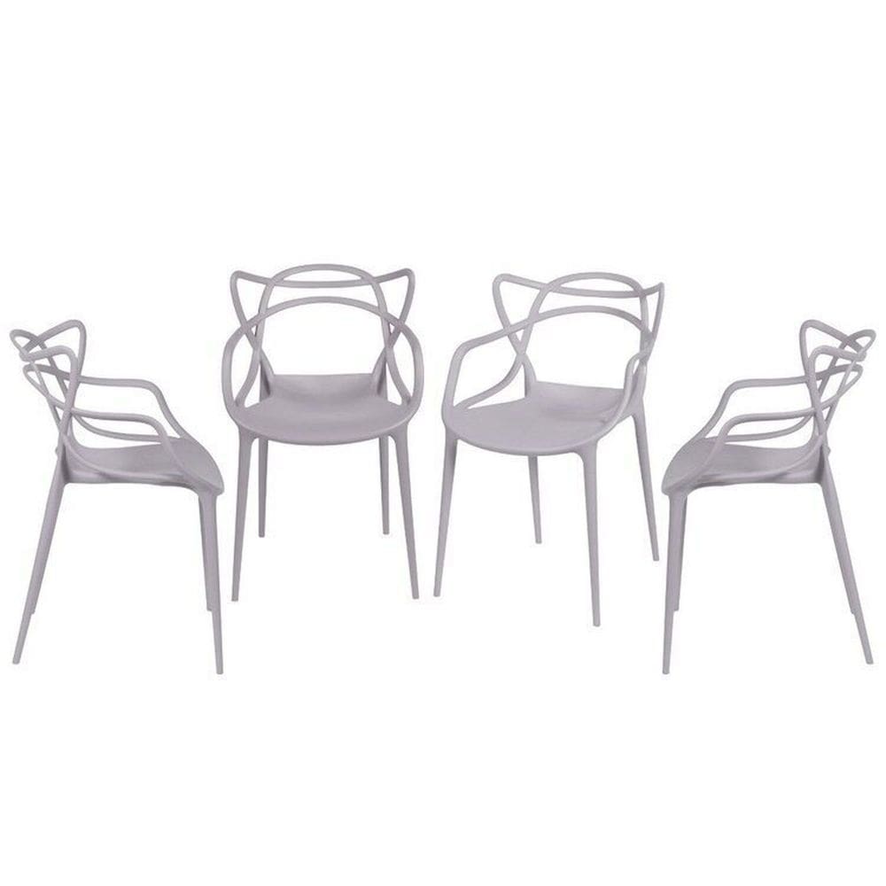Kit com 4 Cadeiras para Sala de Jantar Allegra Solna Cinza