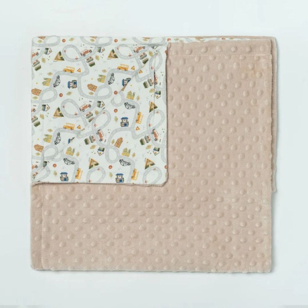 Cobertor Bebê Fleece 3D Fun Pequena Cidade Bege - Hug