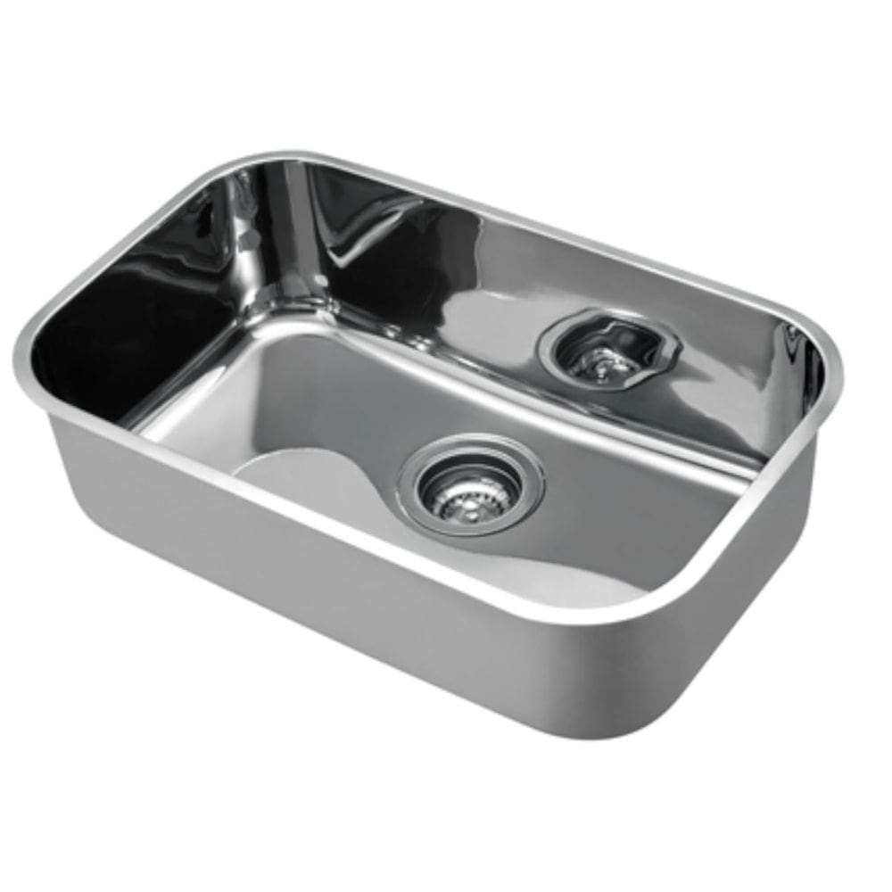 Cuba de Embutir n.2 Docol Invicta 56x34x18 cm em Aço Inox Alto Brilho com Válvula 4.1/2”