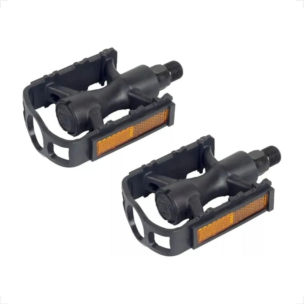Pedal Bike Nyon Plataforma Rosca Fina 1/2 Mtb Preto Com Refletor Sueco