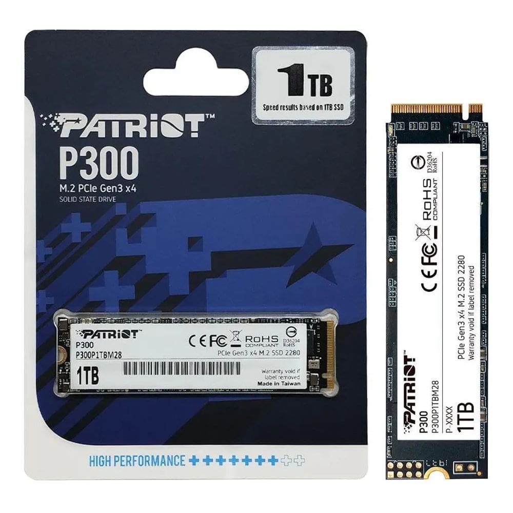 Ssd 1tb Patriot P300 M2 2280 Pcie 3x4 Nvme 1.3 Leitura 2100mb/s