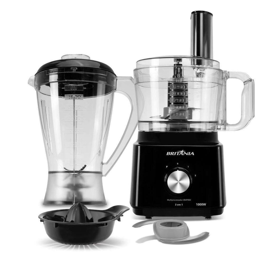 Multiprocessador Britânia 1000W3 Em 1 Lâminas Inox BMP900C 110V
