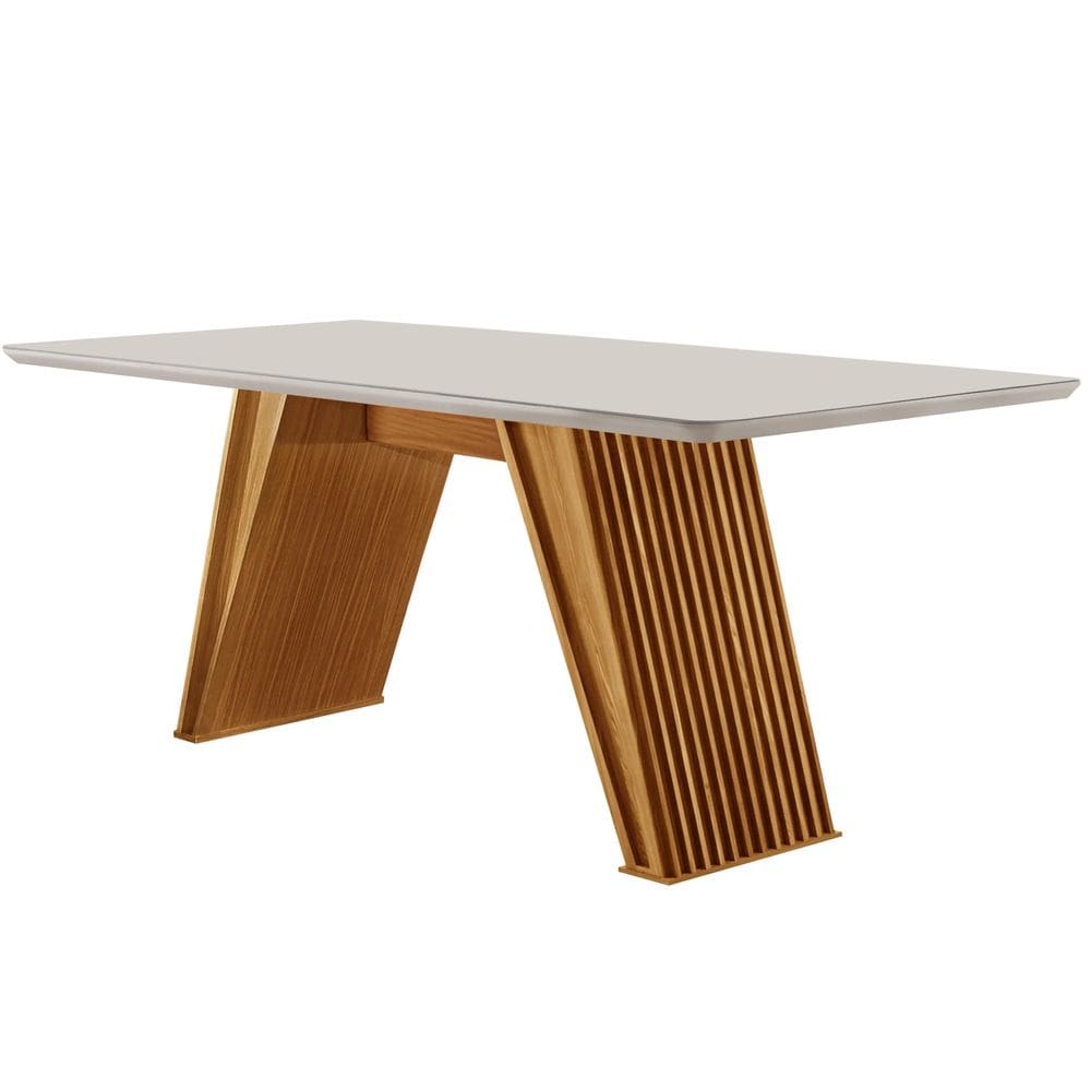 Mesa Olimpo 180x90cm LJ Móveis Cor Cinamomo Off White