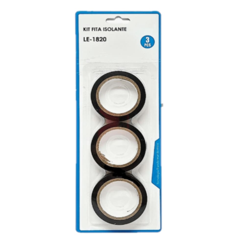Fita Isolante 5m Forte Anti Chama Kit Com 3 Unidades