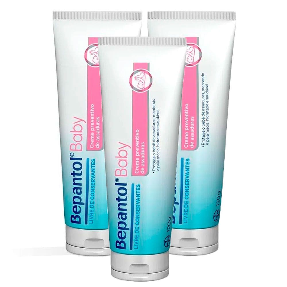 Kit 3 Bepantol Baby Creme Preventivo de Assadura 120g