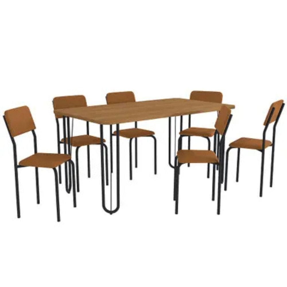 Conjunto de Mesa 6 Cadeiras Tampo em MDP Constanza Kappesberg