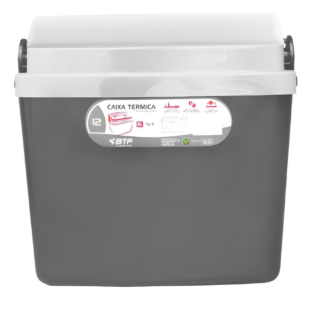 Caixa Térmica de 12 Litros Cinza - BOTAFOGO