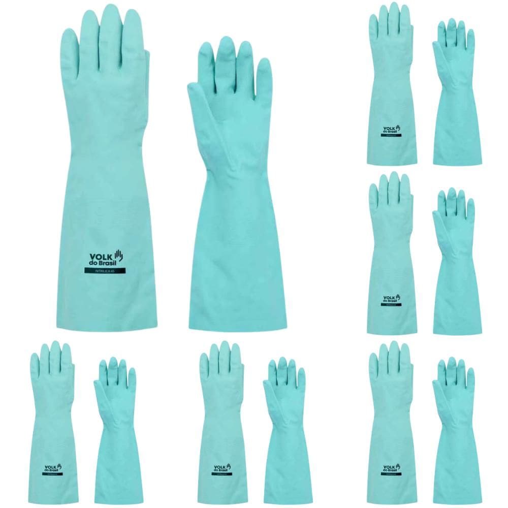 Kit 24 Luva de Segurança Antiderrapante Nitrílica 45 EPI Profissional Volk