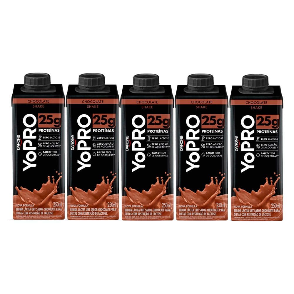 Kit 5 YoPRO Bebida Láctea UHT Chocolate 25g de proteínas 250ml