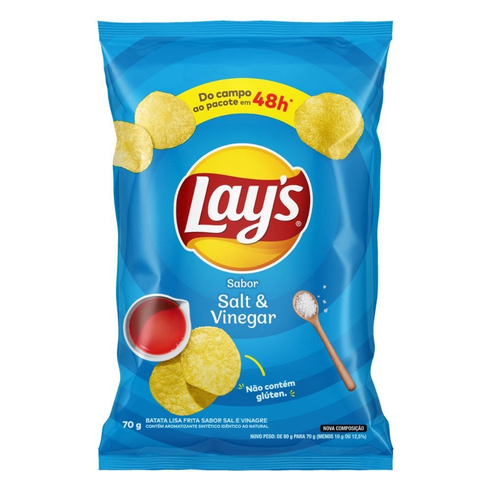 Batata Lay`s Lisa Salt & Vinegar Pacote 70g