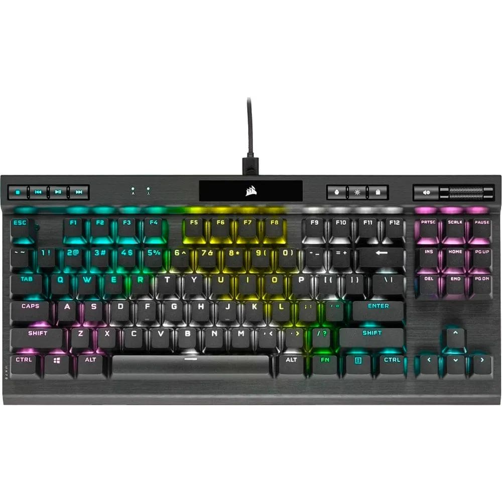 Teclado Corsair Gaming K70 RGB TKL Preto (com fio) - Inglês