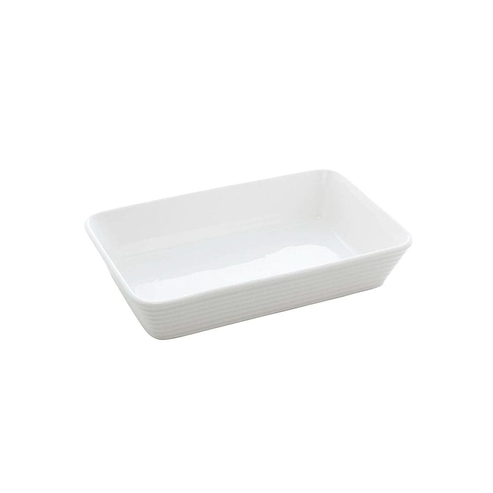 Travessa Refratario de Porcelana Retangular Branco 25,5cm