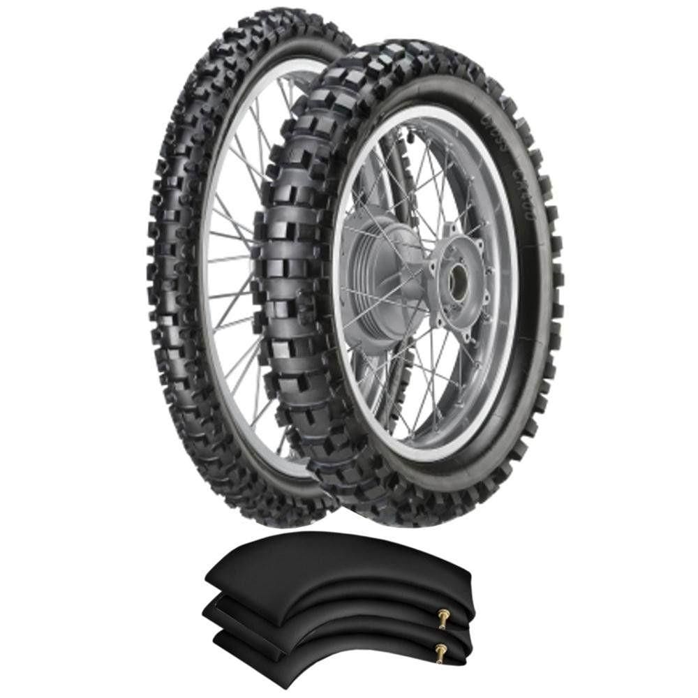 Kit Pneu Nxr 125 150 Bros 100/90-17 + 90/90-19 Cr400 Vipal