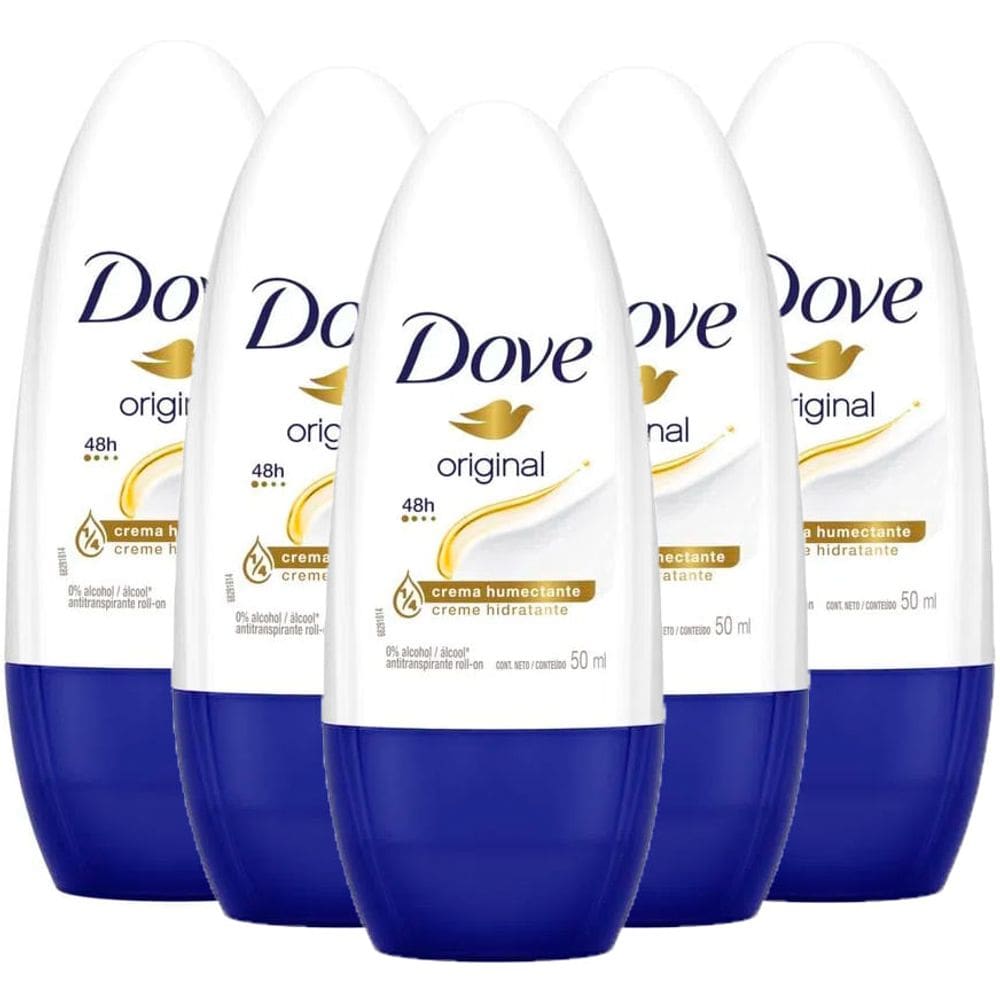 Kit 5 Desodorante Antitranspirante Roll-on Dove  50ml
