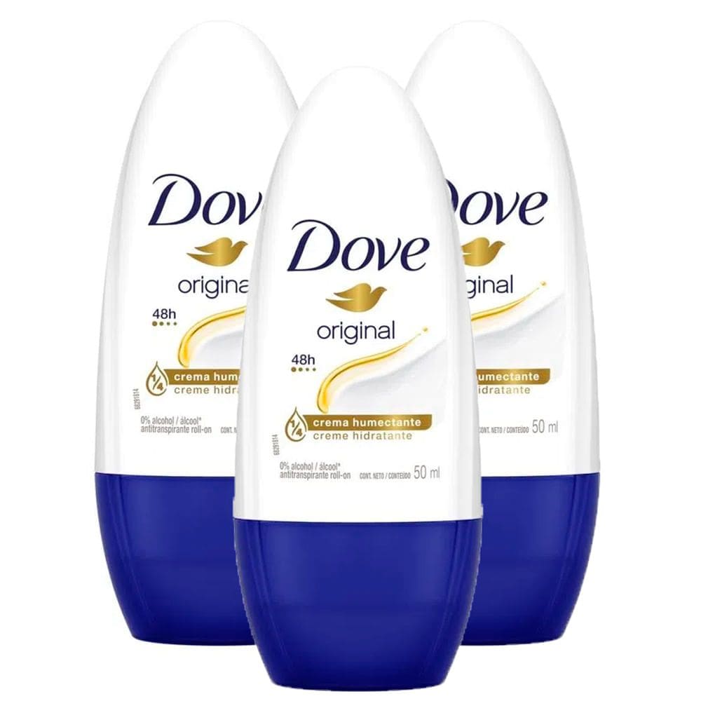 Kit 3 Desodorante Antitranspirante Roll-on Dove 50ml