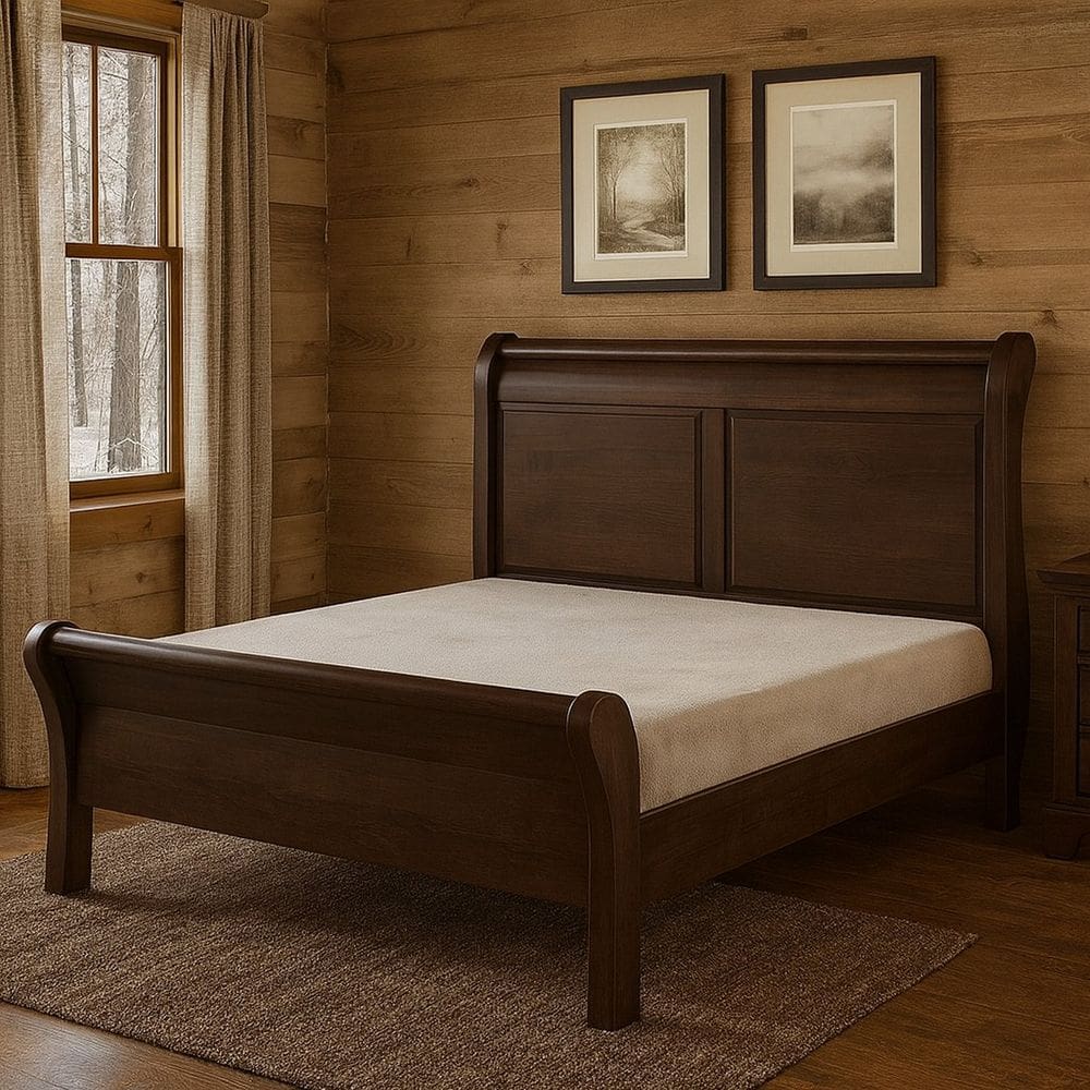 Cama de Casal 160m Madeira Maciça Amsterdã Capuccino