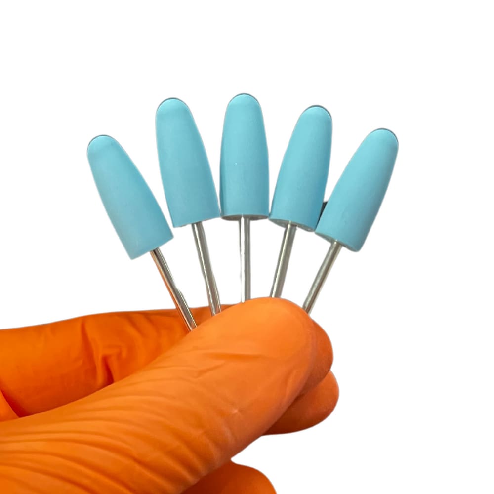 Kit De Brocas De Silicone Para Polimento 06AZ - 5 Unidades - Cor Azul