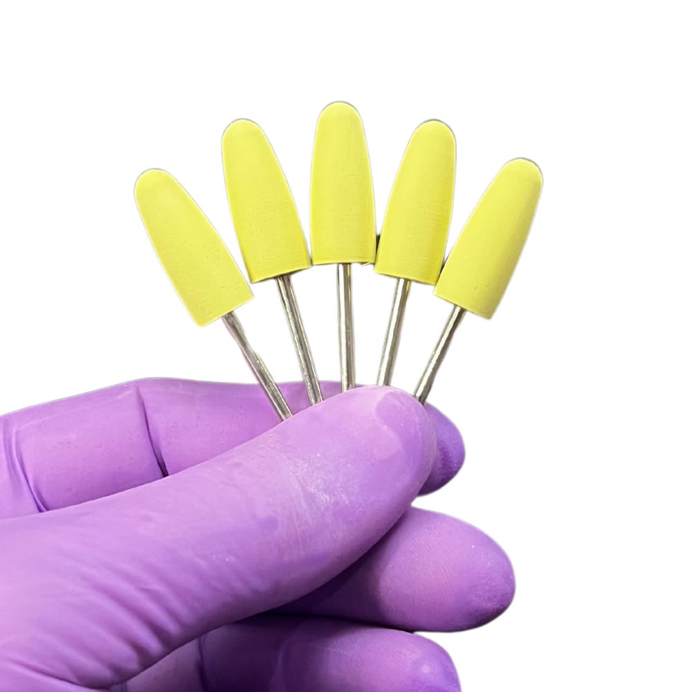 Kit De Brocas De Silicone Para Polimento 06AM - 5 Unidades - Cor Amarela