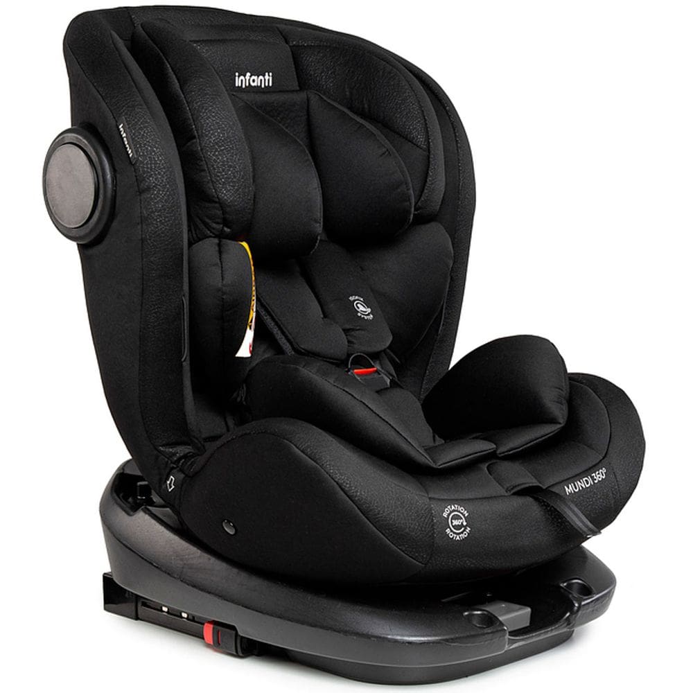 Cadeirinha Para Auto Infanti Mundi 360 Isofix Top Tether 0 A 36kg Base Giratória 360 Reclinável Preto Cadeira Passeio para Carro Booster Bebê Infantil