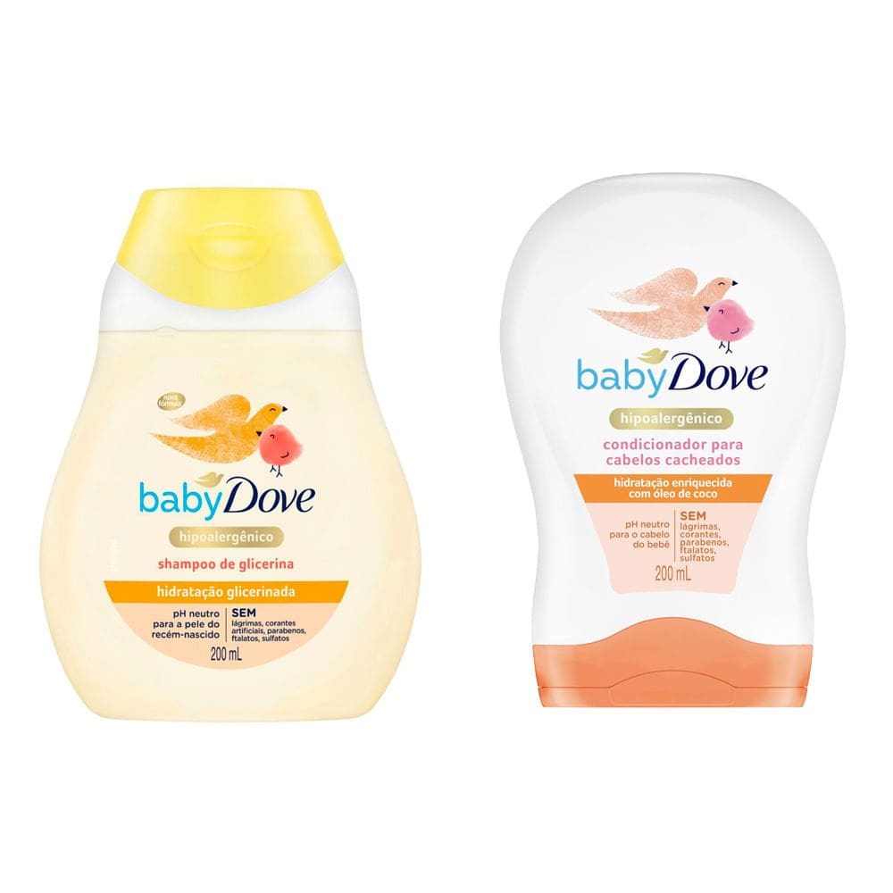 Kit 1 Condicionador Dove Baby Hidratação Enriquecida Cabelos Cacheados com 200ml