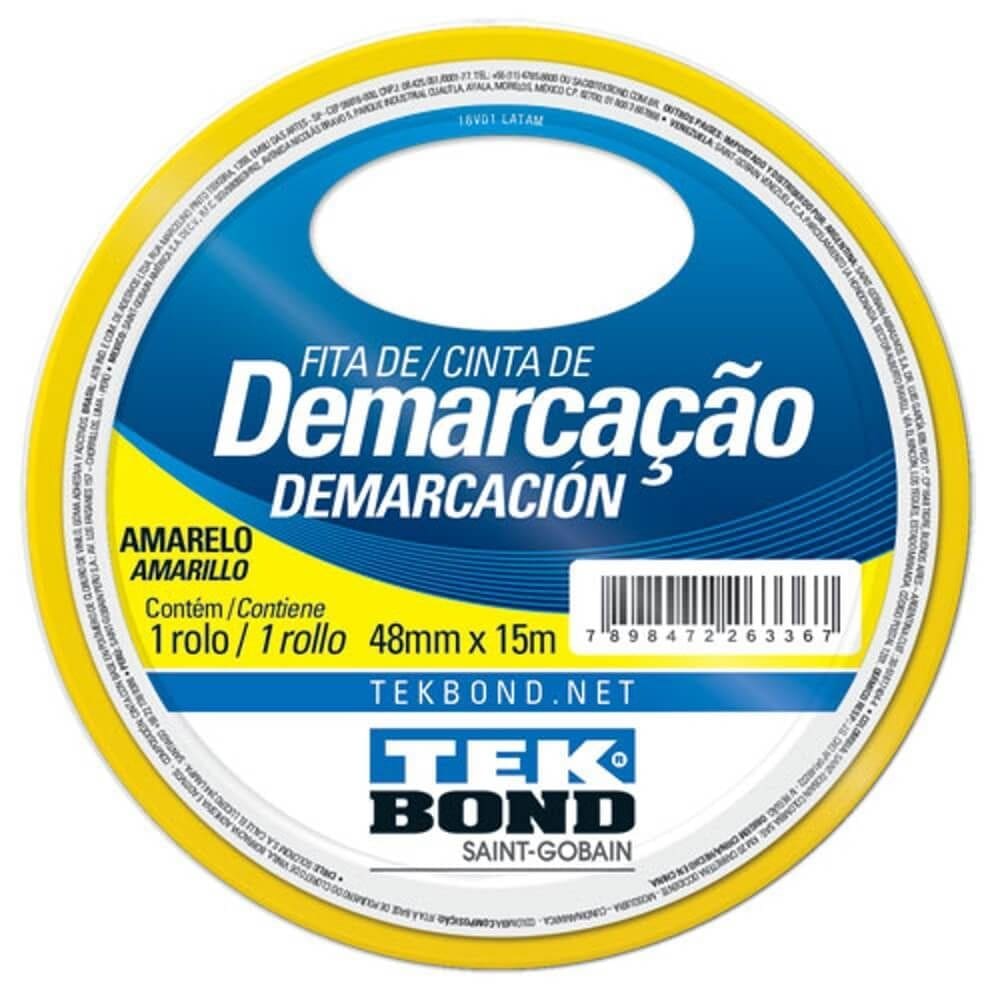 Fita de Demarcação Amarela 48mm x 15 Metros - 21241048200 - TEKBOND