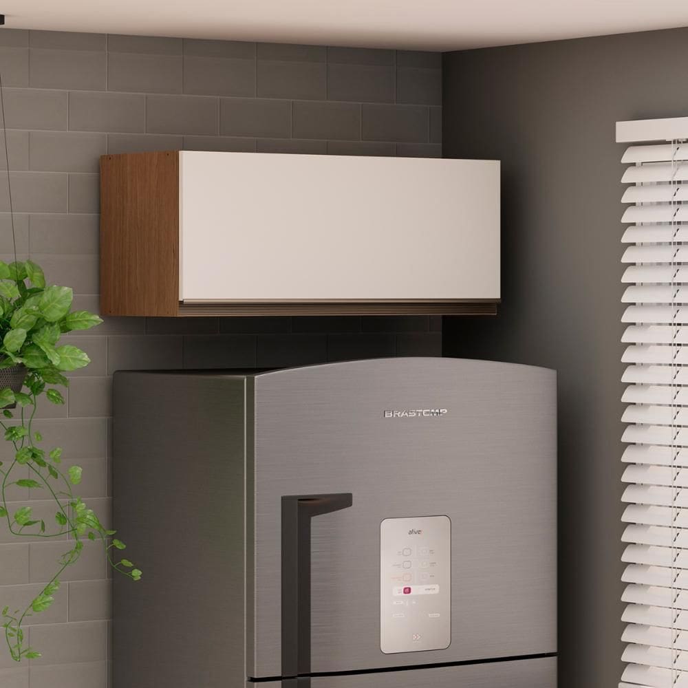 Armário de Cozinha Genialflex Conecta Pt. Basc. Ébano Branco