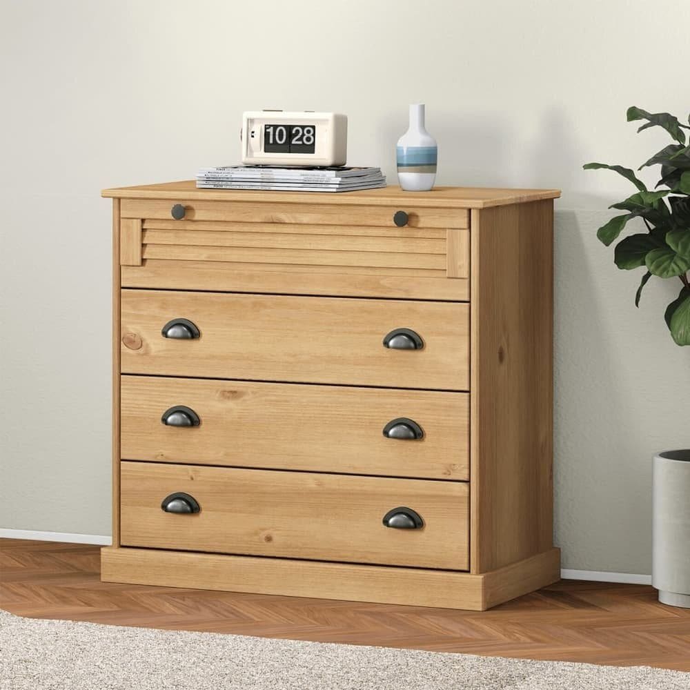 Cômoda 4 Gavetas Madeira de Pinus 76x80cm Cera