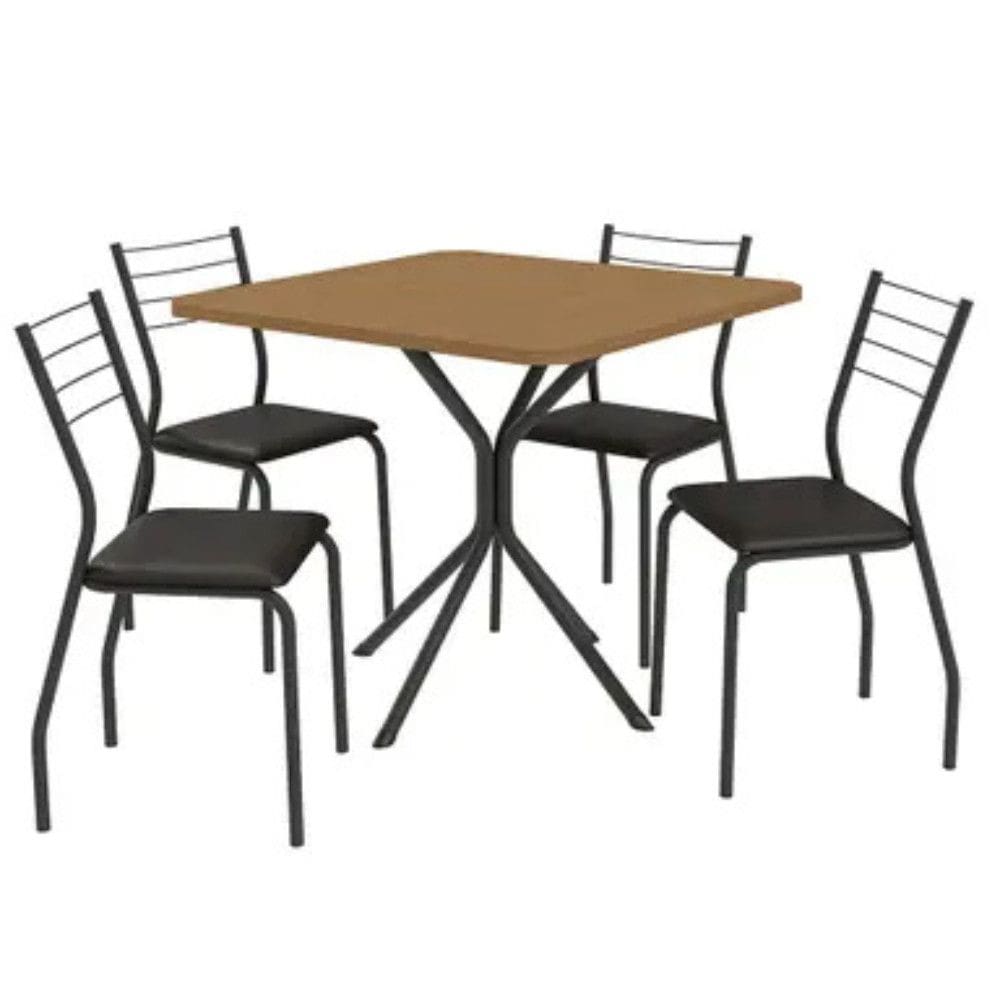 Conjunto de Mesa 4 Cadeiras Tampo MDP com Assento Estofado Creta Kappesberg