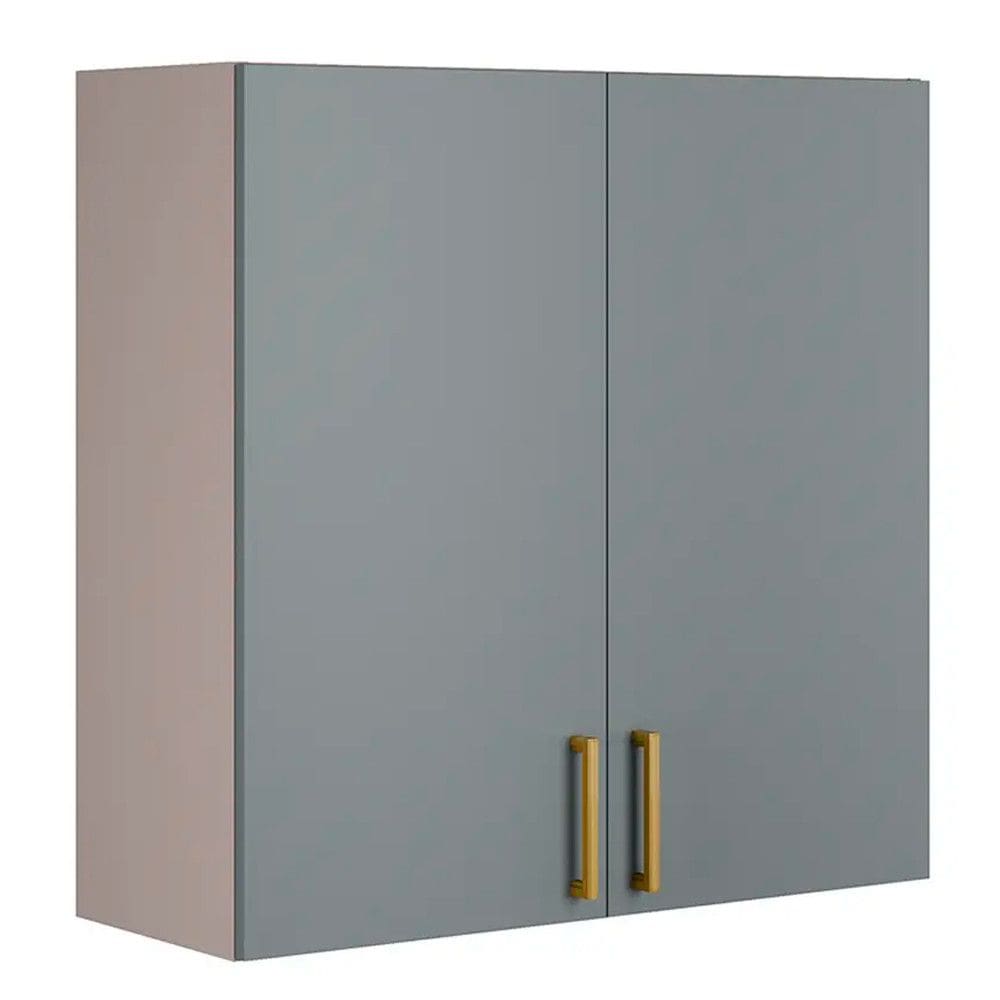 Armario Aereo 80cm 2 Portas MDF Puxadores de Alumínio Essence Itatiaia