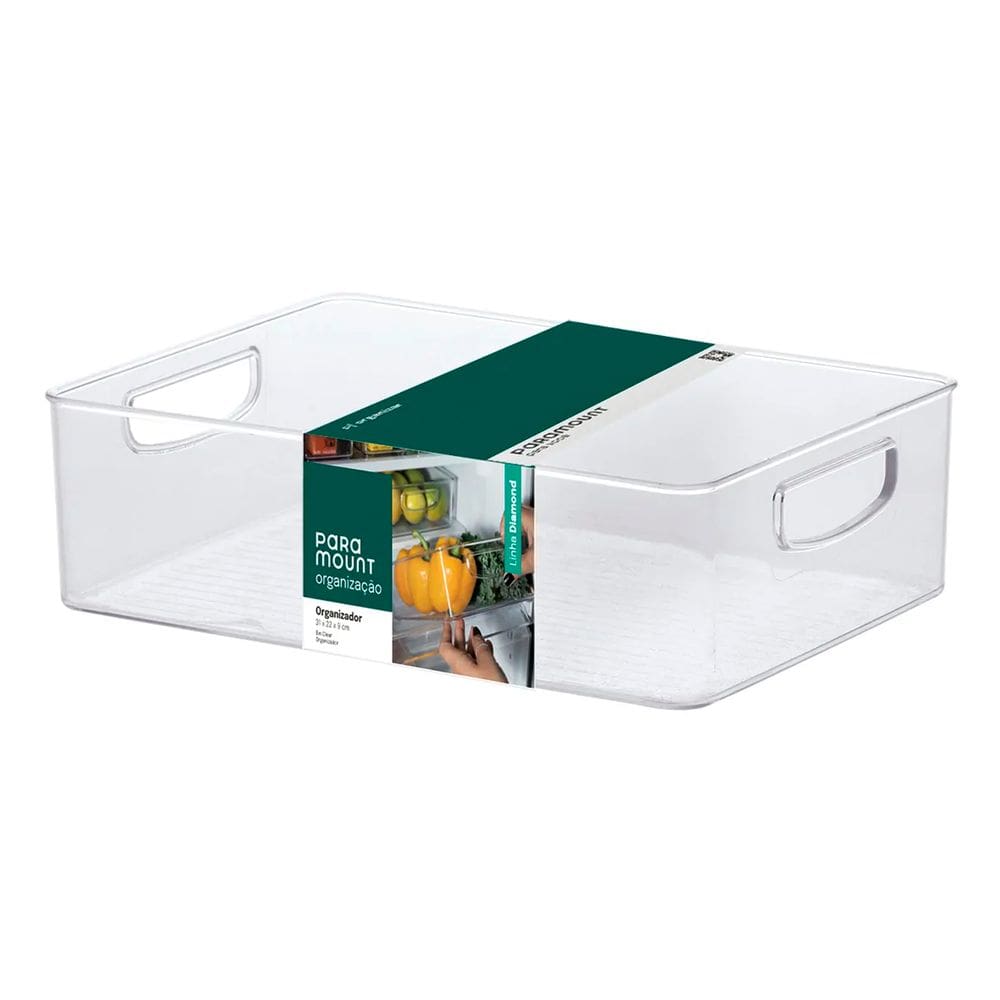Organizador Transparente Diamond 31x22x9cm P/ Organização de Gavetas, Armários e Geladeiras