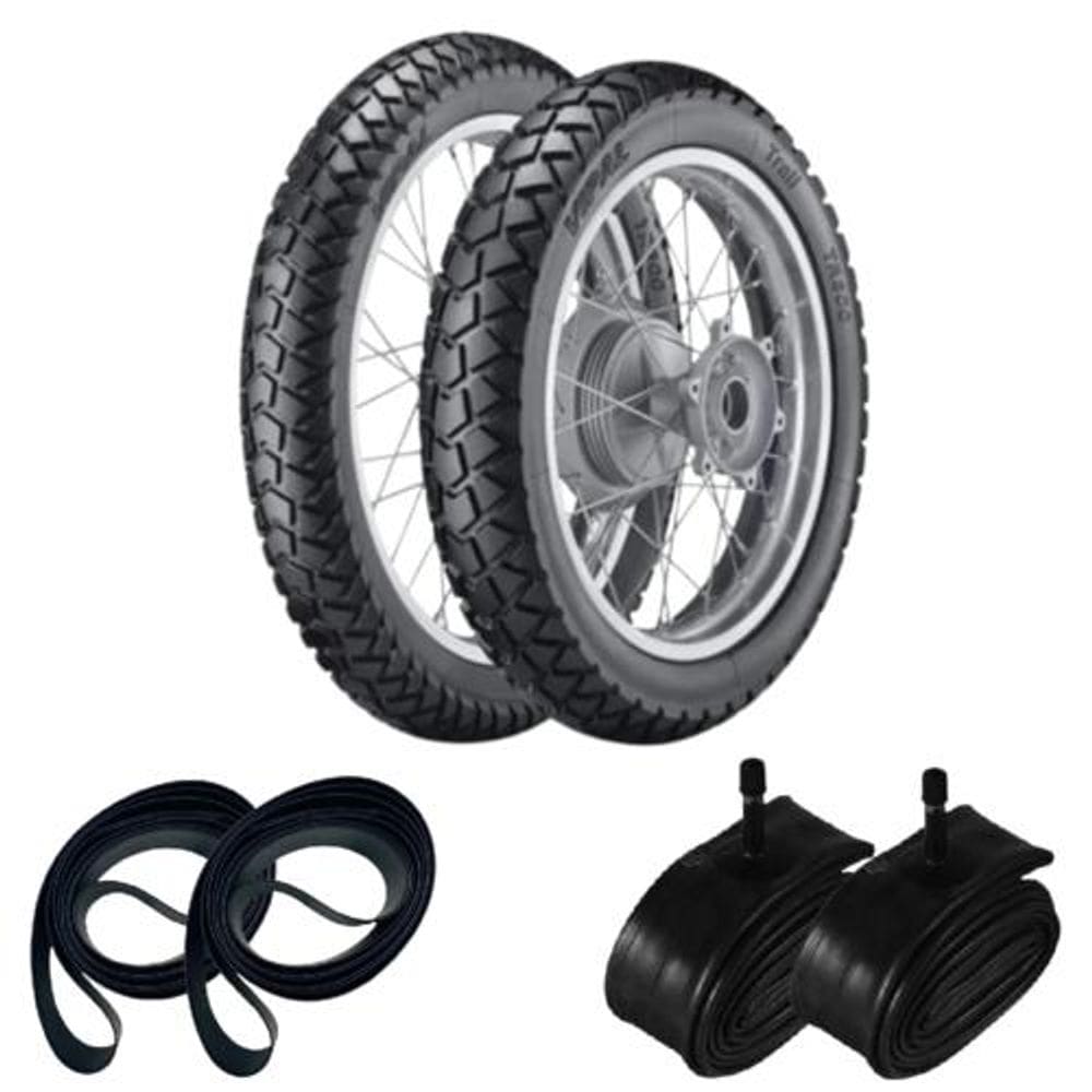 Kit Pneu Xt600 660 120/90-17 + 90/90-19 Tr300 Vipal + Câmara + Cinta