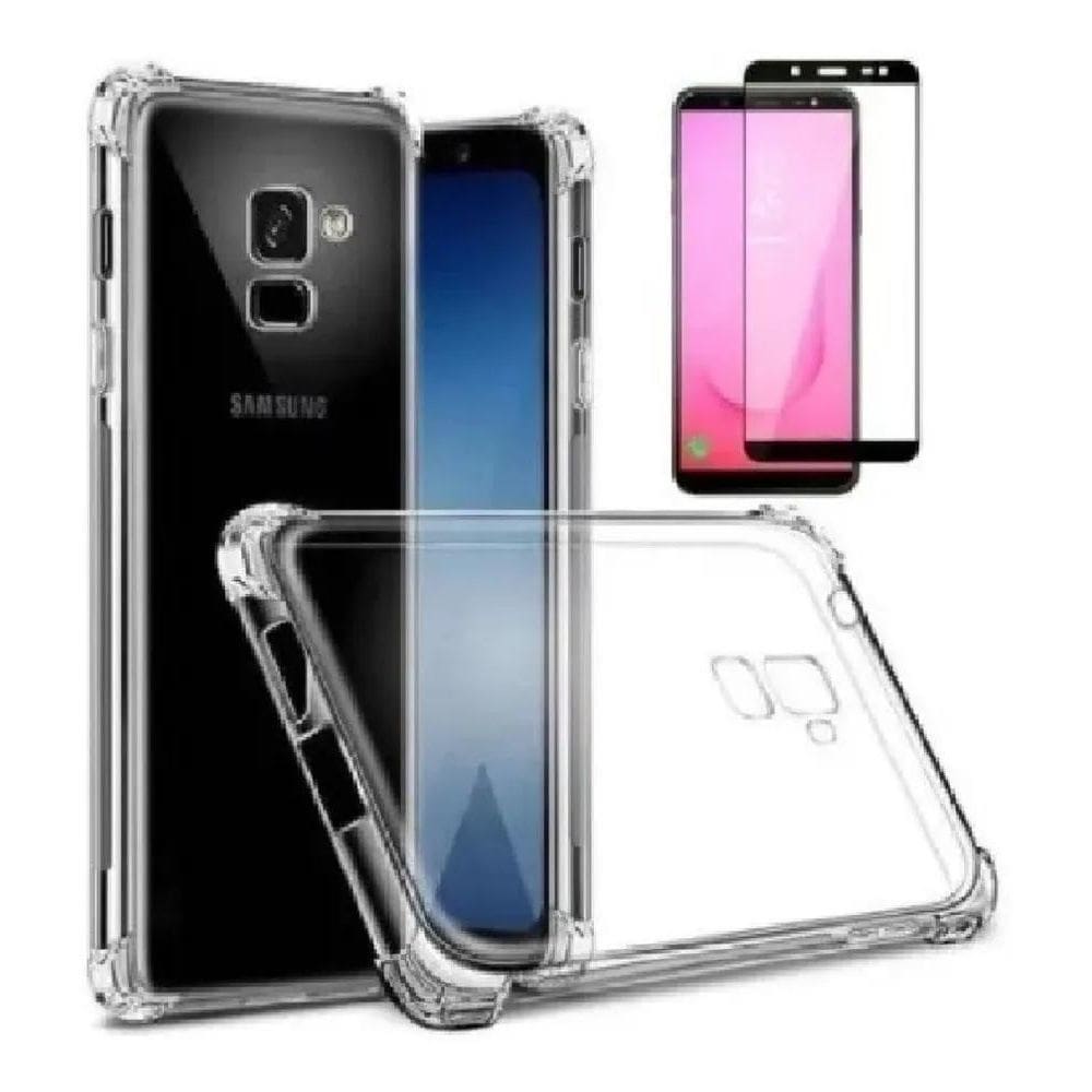 3X Capa Capinha Tpu Para Galaxy J8 Impacto + Película Vidro