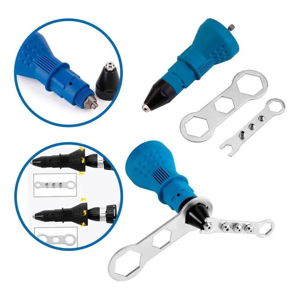 3X Rebitadeira Adaptador Suporte Rebite Parafusadeira Furade