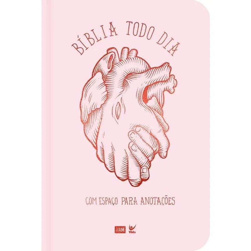 3X Bíblia Devocional Todo Dia E Espaço Para Anotações Rosa C