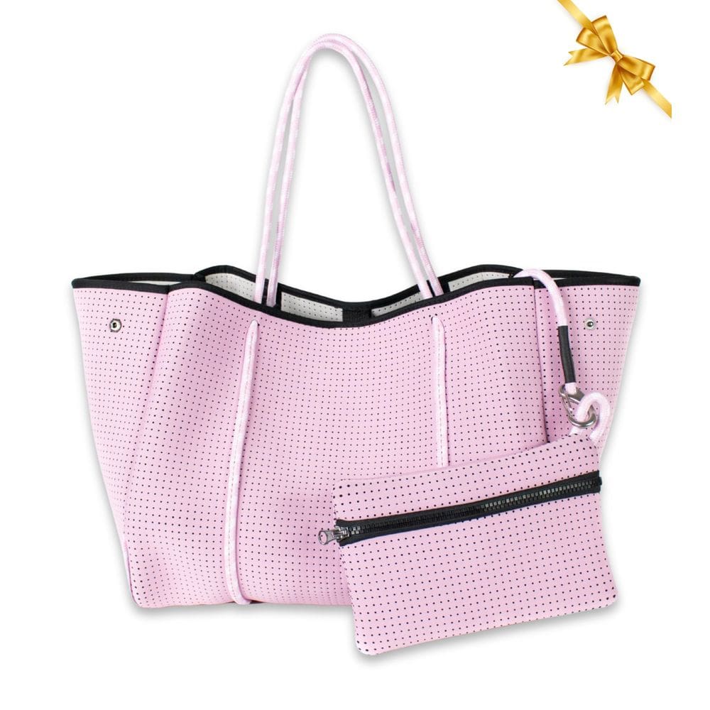 Sacola POUPS grande de neoprene para mulheres roxa pastel