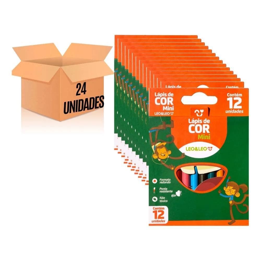 3X 24 Caixas Mini Lápis De Cor 12 Cores Lembrancinhas Atacad
