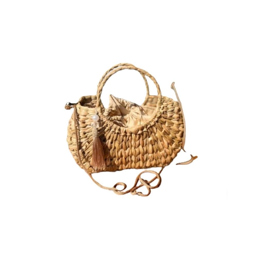Bolsa Palha Meia Lua Tassel