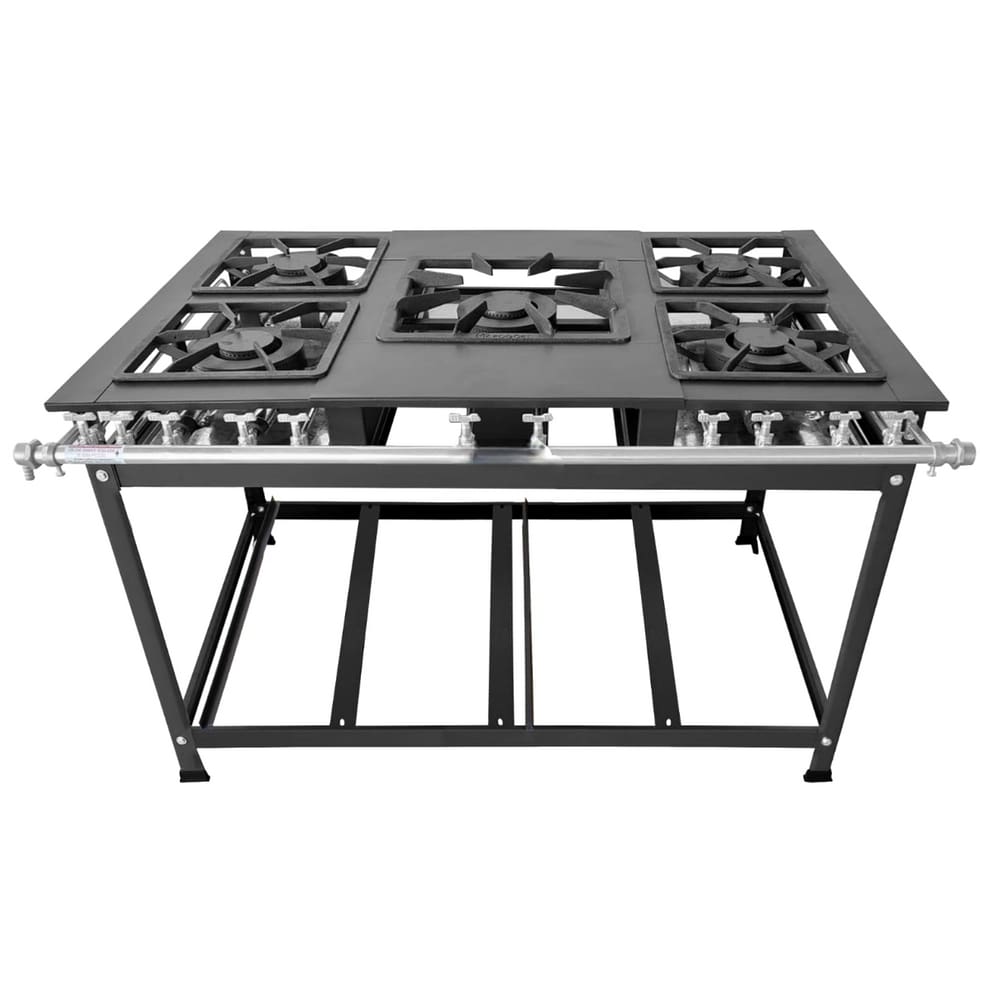 Fogão Industrial 5 Bocas Duplas 30x40 P7 Leona