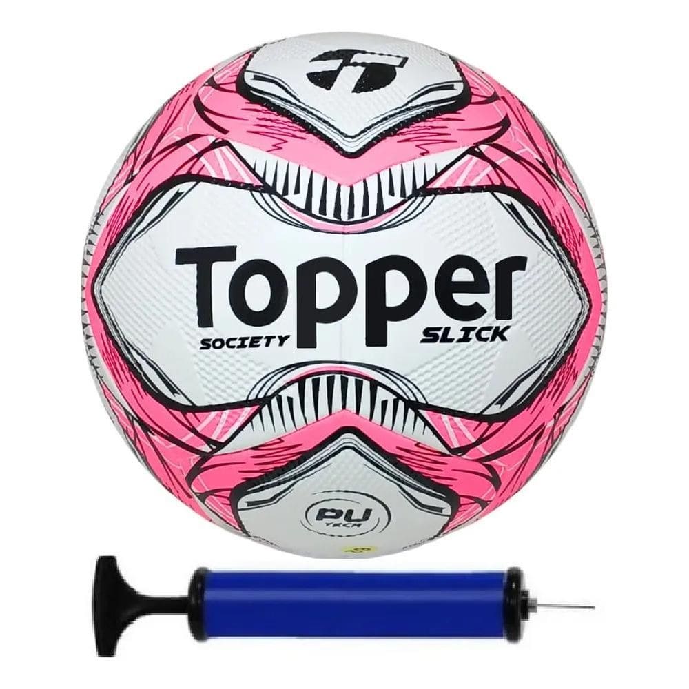 3X Bola Futebol Society Topper + C/Bomba De Ar