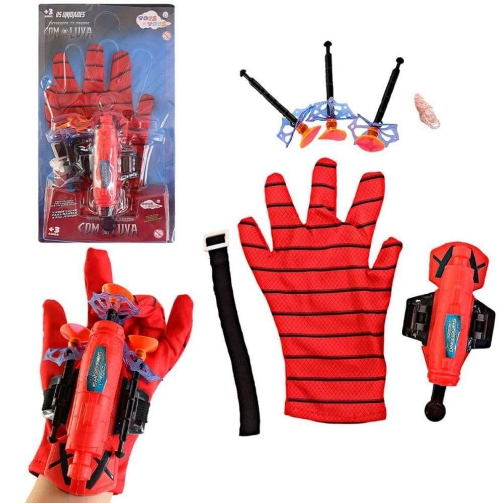 Luva Lança Dardo Teia Brinquedo Infantil Homem Aranha