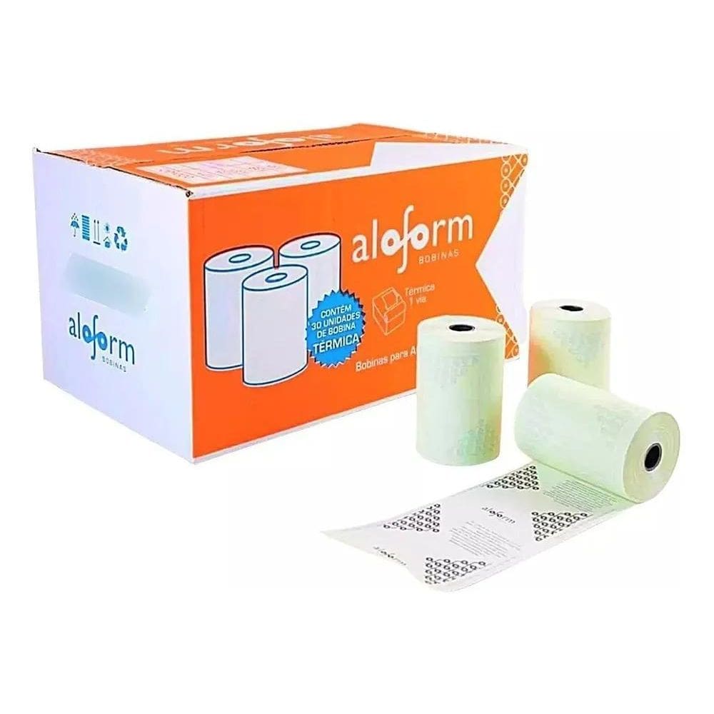 3X Bobina Térmica Branca 80X30 Aloform Caixa C/30 Unidades