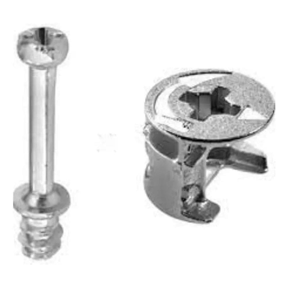 3X 100 Conjunto Pino Minifix 32Mm Com Castanha Tambor 15X12M