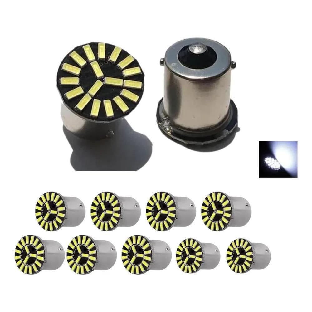 3X Kit 10 Lampada 18 Led Cambus Ba15S 1 Polo P21 1156 Branco