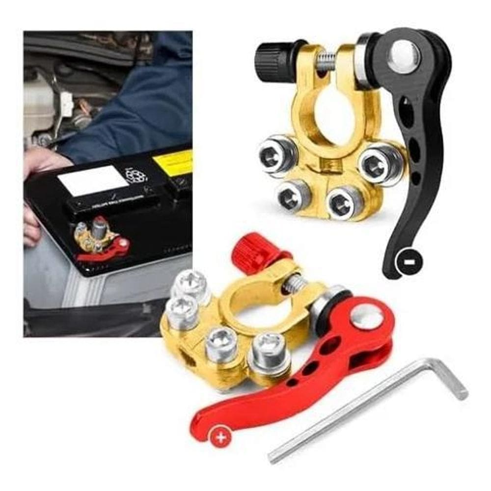 3X Kit 2 Terminal Engate Rápido Plug Engate Bateria Veicular