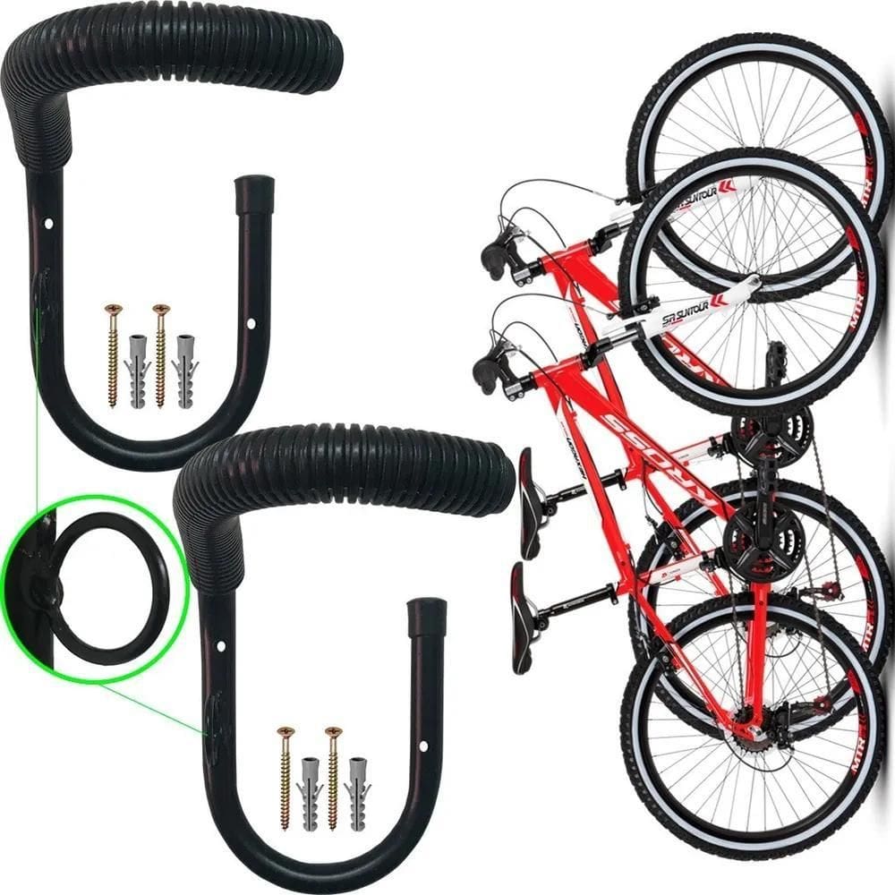 3X Kit 2 Gancho Suporte Bike Parede Pendurar Bicicleta Verti