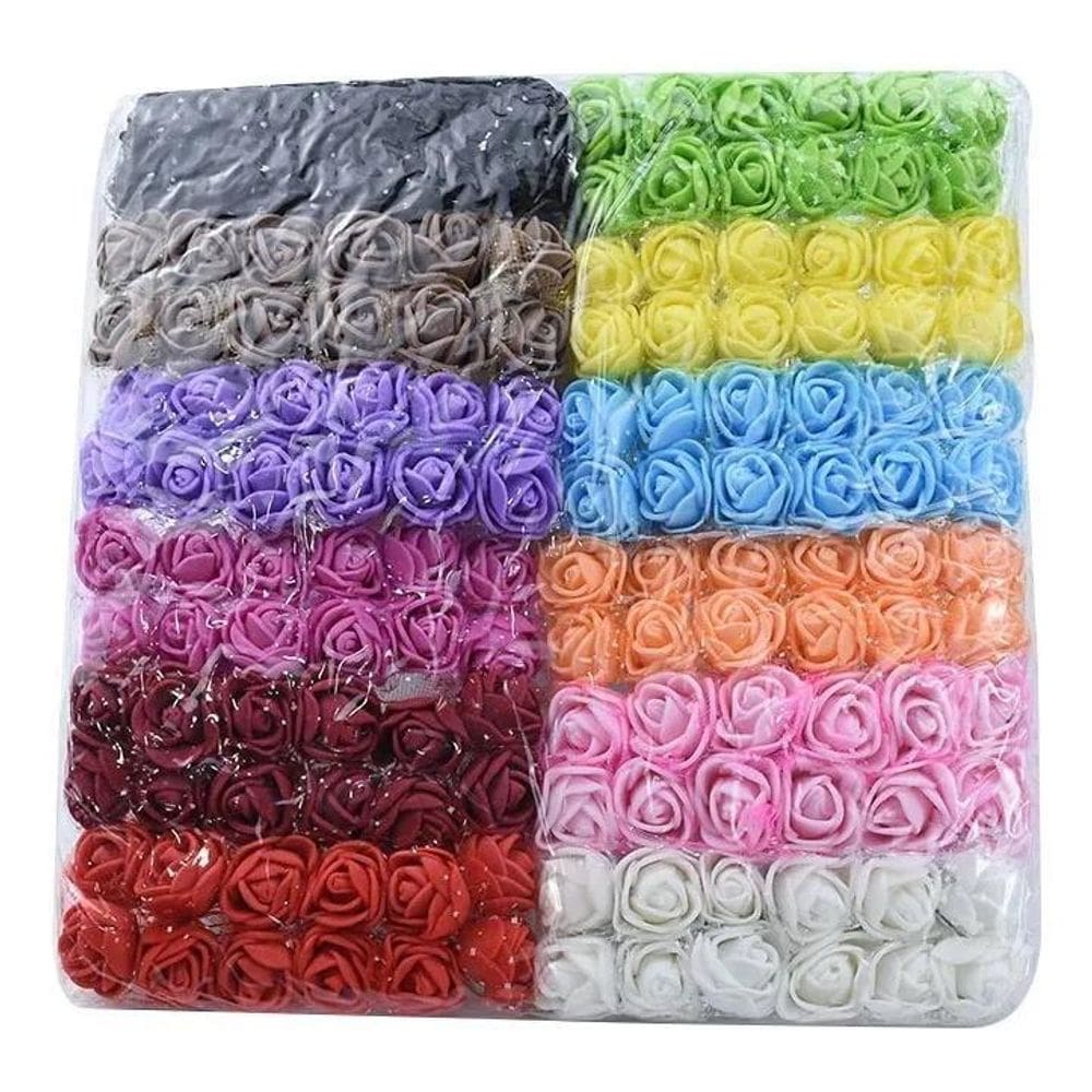 3X 144 Mini Rosas De Eva - Pacote Mesclado - Escolha As Core