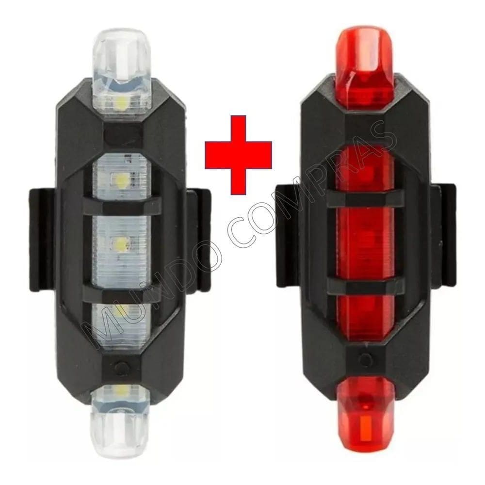 3X Lanterna Bike Farol Led Bike Sinalizador Recarregável - P