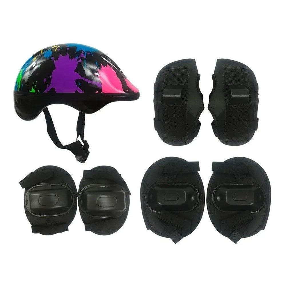 3X Kit Proteção Infantil Patins Skate Bicicleta Roller Color