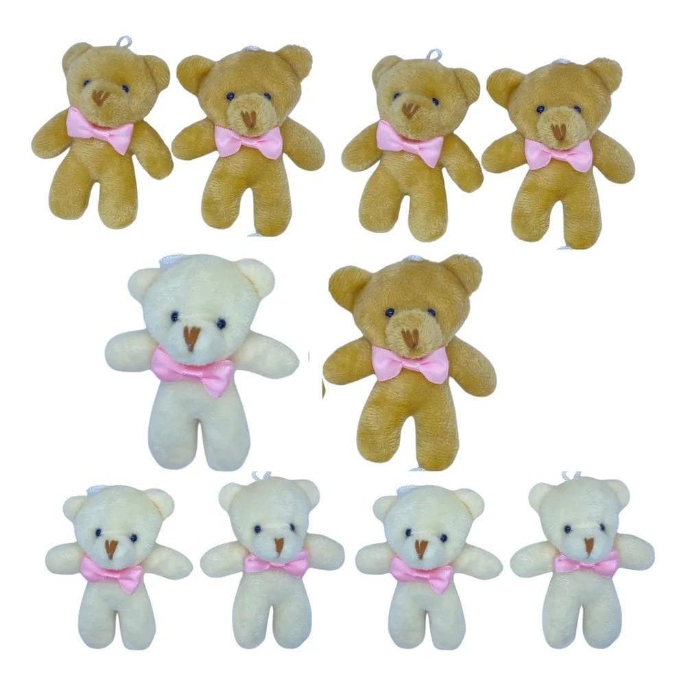 3X Mini Ursinho Pelúcia Lembrancinha Bebê Maternidade 10 Peç